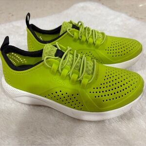 CROCS Neon Green Perforated Sneakers